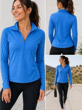 Nike Pro Blue Pullover Performance Hoodie - M